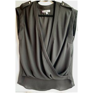 Jennifer Lopez Faux Wrap Crossover Chiffon Top